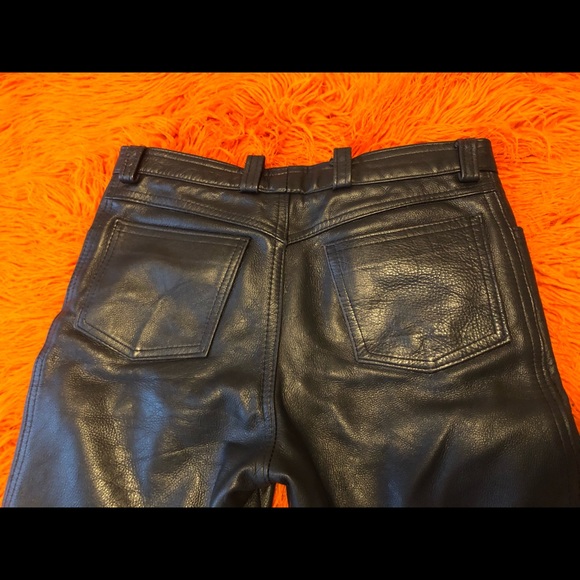 Men’s Black Leather pants sz.32 - Picture 14 of 14